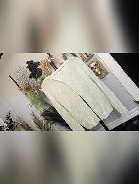 Shrinking Violet Mint Mesh Open Back Sweater LG